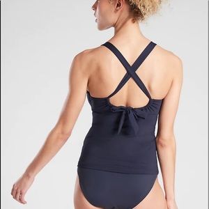 Athleta plunge tankini dress blue D-DD small